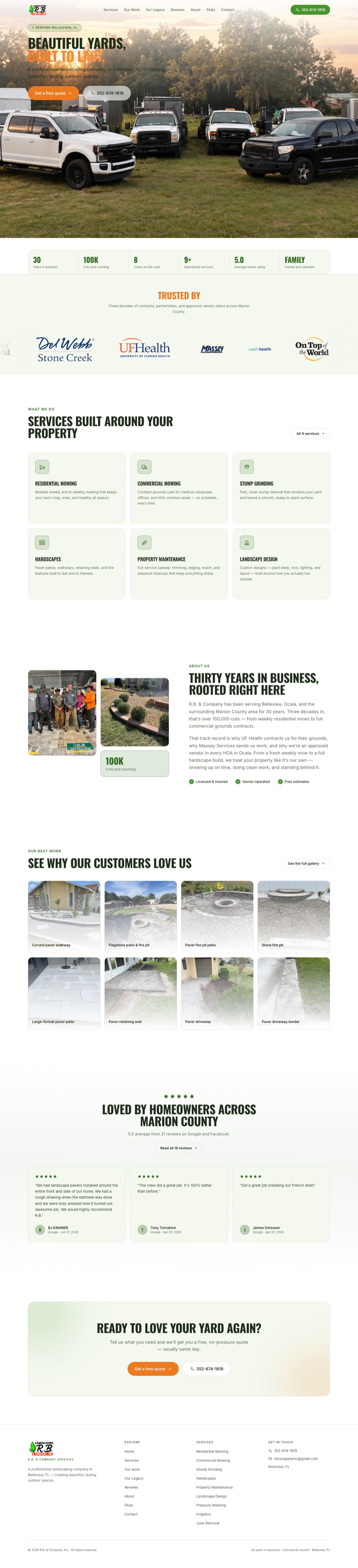 The R.B. & Company website, full page